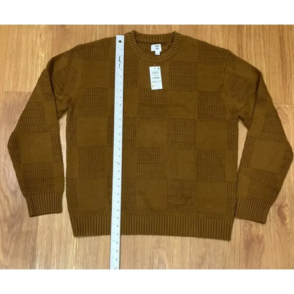 Mode of One Men's Long-Sleeve Relaxed-Fit Sweater French Vicuna Size L